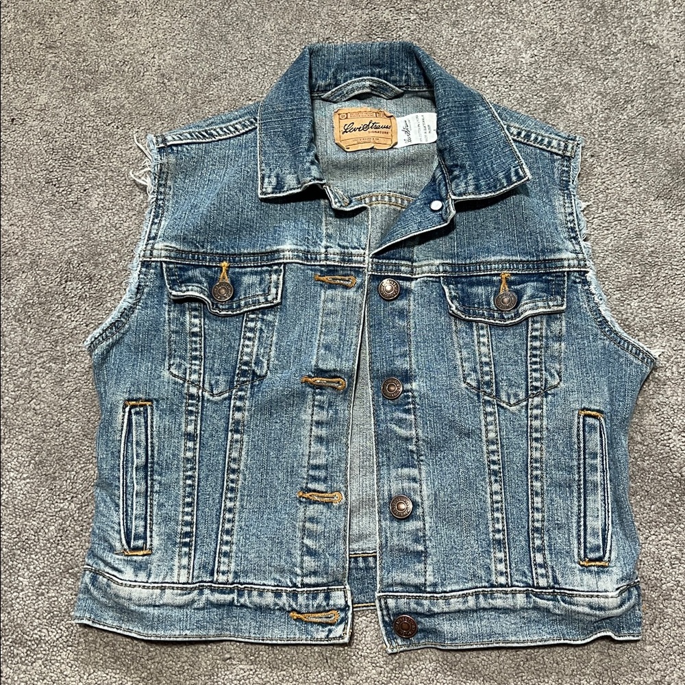 Levi Strauss Denim Trucker Vest Kids Size L